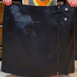 Cache Lamb Leather Skirt